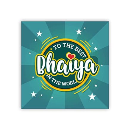 TheYaYaCafe Birthday Gifts Combo, Best Bhaiya In The World Printed Fridge Magnet, Square - Image 1