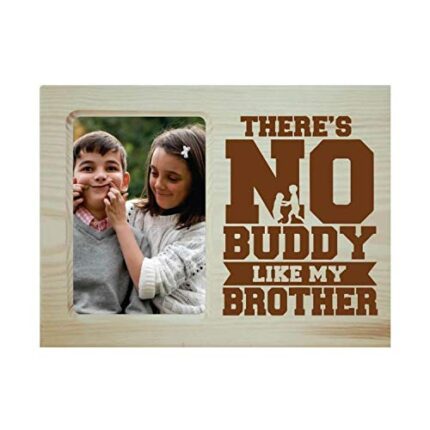 TheYaYaCafe Birthday Gifts for Brother, Photo Frame for Table Buddy Brother Engraved Wooden - Image 1