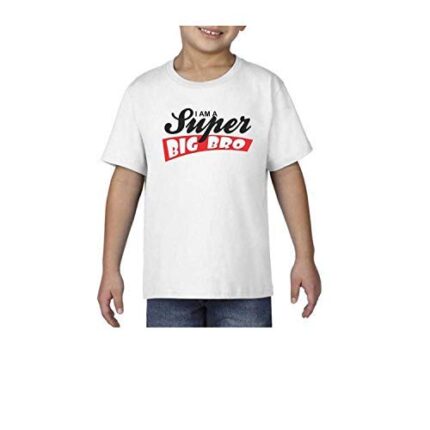 TheYaYaCafe Birthday Kids Boy T-Shirt I Am A Super Big Brother - White - 2-4 Years Printed Cotton Bhaidooj - Image 1