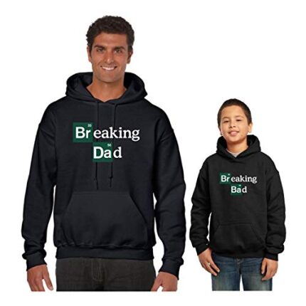 TheYaYaCafe Breaking Dad Breaking Bad Family Sweatshirt Hoodies for Men and Kid - Men 2XL Kid XL Black - Image 1