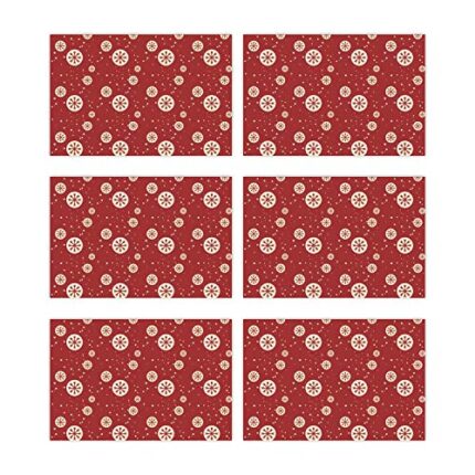 TheYaYaCafe Christmas Decorations Table Place Mats Cloth Cover Cute - 6 Mats - Image 1