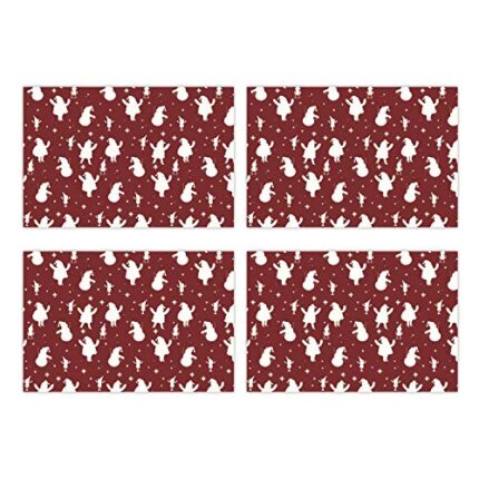 TheYaYaCafe Christmas Decorations Table Place Mats Cloth Cover Santa Claus - 4 Mats - Image 1