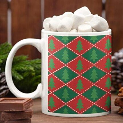 TheYaYaCafe Christmas Gifts Coffee Mug, 330 ml with Coaster - Wonder Xmas Tree - Image 1