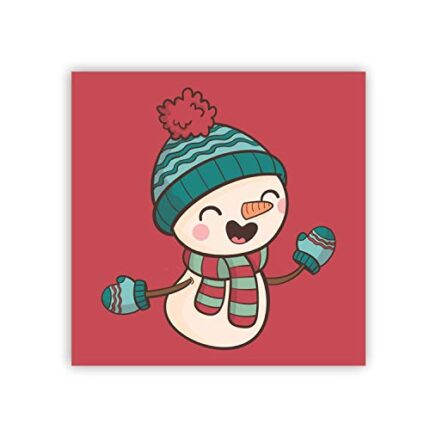 TheYaYaCafe Christmas Gifts, Printed Cute Snowman Fridge Magnets - Round - Image 1
