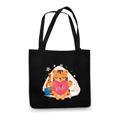 TheYaYaCafe Cotton Black Tote Bag|Multipurpose bag|Lightweight - Image 1