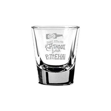 TheYaYaCafe Daaru Saare Peete Hai Hum Thodi Jyada Peetein Hain Hindi Engraved Shot Glass - Image 1