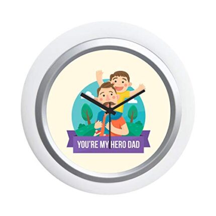 TheYaYaCafe Dad You are My Hero Desk Clock for Father - 6X6 Inches