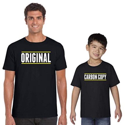 TheYaYaCafe Family T-Shirts Mothers Day and Carbon Copy Combo for Mom and Kid/Daughter/Son Set of 2 - Black - Women L Kid 8-10 Year - Image 1