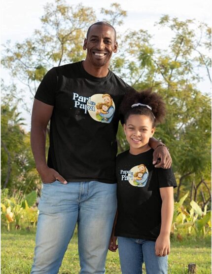 TheYaYaCafe Fathers Day Papa Ki Pari Family T-Shirt Combo for Dad and Daughter -Black Men S Kid 4-5 Years - Image 3