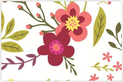 TheYaYaCafe Floral Flower Sightly Marvellous Printed Canvas Fabric Place Mats for Dining Table (Red) - Set of 4 - Image 3