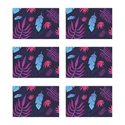 TheYaYaCafe Floral Flower Stunning Well-Formed Printed Table Place Mats Set of 6 for Dining Table - Image 1