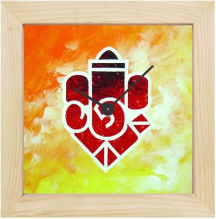 TheYaYaCafe Ganesh Chaturthi Gifts 6X6 Inches Desk Clock Aesthetic Lord Ganesha Canvas