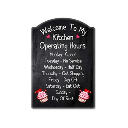 TheYaYaCafe Home Decorative Gifts Fridge Magnet Welcome To My Kitchen Operating Hours Printed - Rectangle - Image 1
