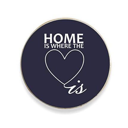 TheYaYaCafe Home Is Where The Heart Home Printed Fridge Magnet - Round - Image 1
