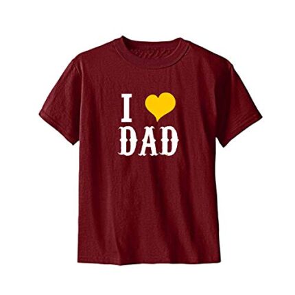 TheYaYaCafe I Love You Dad Kids Printed Cotton T-Shirt for Kid Boys - Maroon - 5-7 Years - Image 1