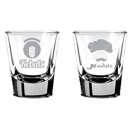 TheYaYaCafe Kebabi Nawaabi Hindi Engraved Shot Glassess Set Of 2 - Image 1