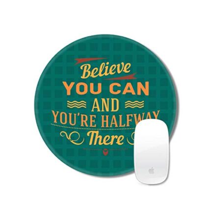 TheYaYaCafe New Year Christmas Gifts Motivational Quote Printed Round Mousepad for Computer, PC, Laptop - Good Things Takes Time - Image 1