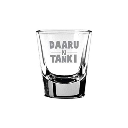 TheYaYaCafe New Year Gifts, Daaru Ki Tanki Hindi Engraved Shot Glass - 60 Ml - Image 1