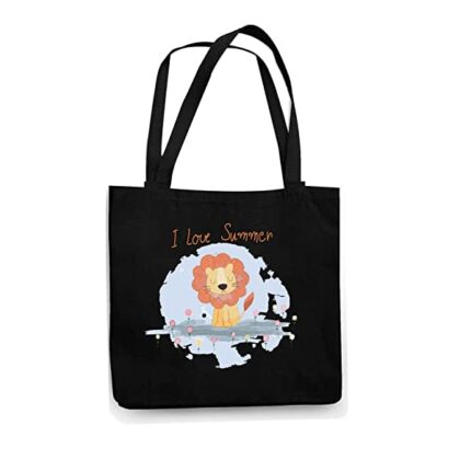 TheYaYaCafe Printed Cotton Black Tote Bag|Multipurpose bag|Lightweight - Image 1
