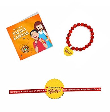 TheYaYaCafe Rakhi for Worlds Best Bhaiya Bhabhi Set of 2 Printed Family Rakhi Combo Raksha Bandhan - Image 1