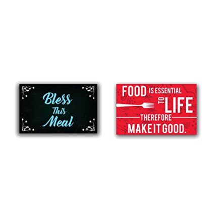 TheYaYaCafe Set Of 2 Table Mats Bless This Meal Printed Placemats - Image 1