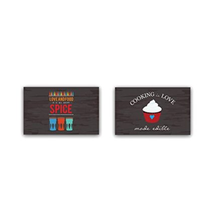 TheYaYaCafe Set Of 2 Table Mats Cooking Is Love Printed Placemats - Image 1