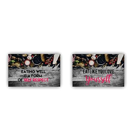 TheYaYaCafe Set Of 2 Table Mats Eating Well From Self Respect Printed Placemats - Image 1
