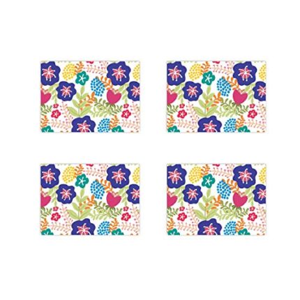 TheYaYaCafe Set Of 4 Table Mats Floral Flower Statuesque Printed Placemats - Image 1
