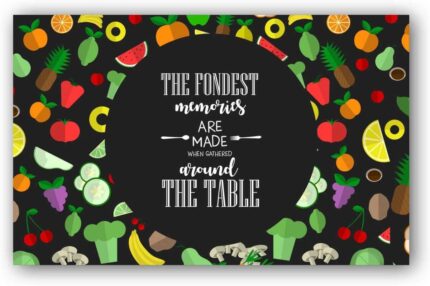 TheYaYaCafe Set Of 4 Table Mats Focus On What You Eat Printed Placemats - Image 3