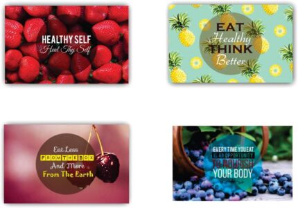 TheYaYaCafe Set Of 4 Table Mats Healthy Self Printed Placemats - Image 1