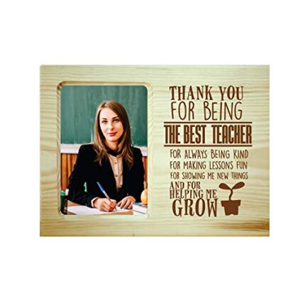 TheYaYaCafe Teachers Day Gifts Engraved Poem Photo Frame Wooden - Thank You Best Teacher - Image 1