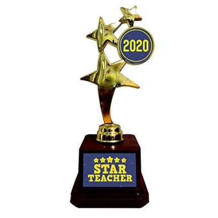 TheYaYaCafe Teachers Day Gifts Five Star Teacher Trophy Golden Champion Award - Image 1