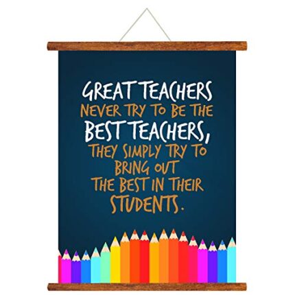 TheYaYaCafe Teachers Day Gifts Greatest Teacher Wall Hanging Scroll Greeting Card - 18X24 Inches - Image 1