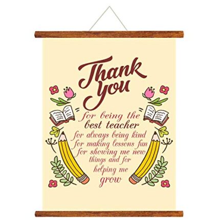 TheYaYaCafe Teachers Day Gifts Thank You Teacher Wall Hanging Scroll Greeting Card 18X24 Inches - Image 1