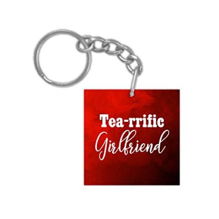 TheYaYaCafe Valentine Gifts For Girlfriend, Tearrific Terrific Tea Lover Girlfriend Keychain Keyring - Image 1