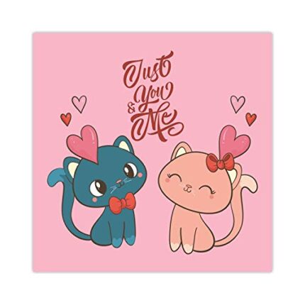 TheYaYaCafe Valentine Gifts For Girlfriend Wife Fridge Magnet Just You Me Printed - Square - Image 1
