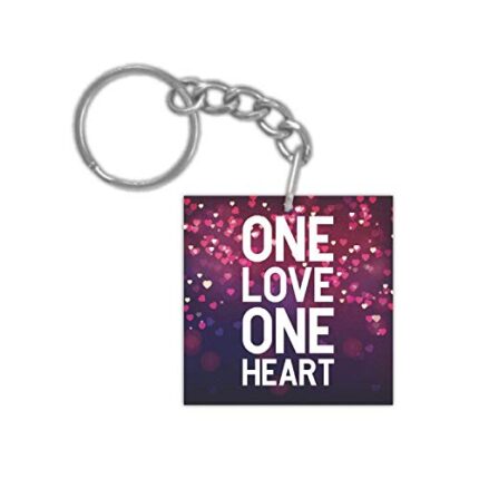 TheYaYaCafe Valentine Gifts For Girlfriend Wife, One Love One Heart Keychain Keyring - Image 1