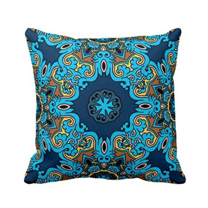 TheYaYaCafe Yaya Cafe 12 x 12 inch Year Gifts Jango Ikat Indigo Printed Cushion Cover for Home Sofa - Image 1