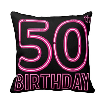 TheYaYaCafe Yaya Cafe 16X16 inches 50th Birthday Gifts Cushion Covers Printed - Image 1