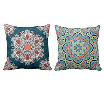 TheYaYaCafe Yaya Cafe 20 x 20 inch Antique Embroidery Printed Cushion Covers Set of 2 for Home Sofa - Image 1