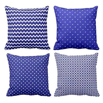 TheYaYaCafe Yaya Cafe 20 x 20 inch Incredible Florid Indigo Printed Cushion Covers Set of 4 for Home Sofa - Image 1