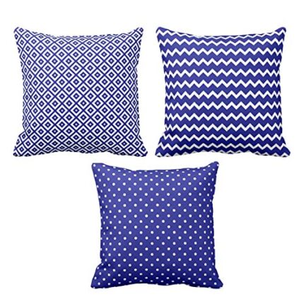 TheYaYaCafe Yaya Cafe 20 x 20 inch Incredible Tempting Pleasing Indigo Printed Cushion Covers Set of 3 for Home Sofa - Image 1