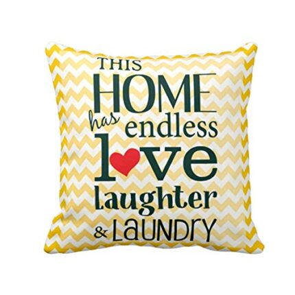 TheYaYaCafe Yaya Cafe 20x20 inches This Home Has Endless Love Home Printed Cushion Covers Sofa - Image 1