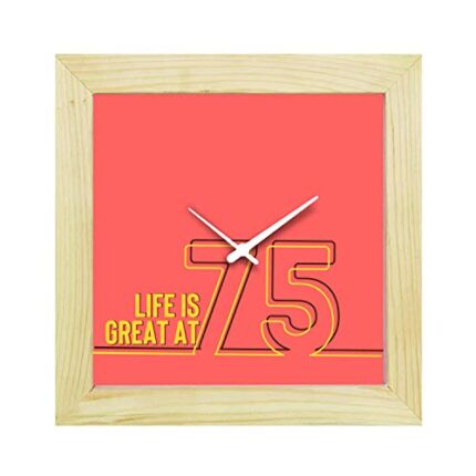 TheYaYaCafe Yaya Cafe 75th Birthday Gifts, 6 x 6 inches Desk Clock Life is Great at 75 Canvas