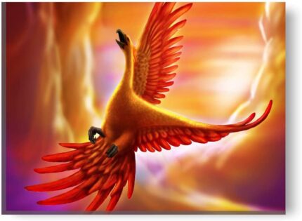 TheYaYaCafe Yaya Cafe 9x12 inches Triumphant Phoenix Bird Modern Art Wall Painting Canvas - Image 1