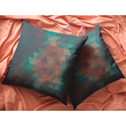 TheYaYaCafe Yaya Cafe Acceptably Abstract Printed Canvas Cotton Cushion Covers, 24x24 inches, Blue -Set of 2 - Image 1