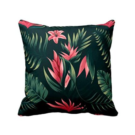 TheYaYaCafe Yaya Cafe Beauteous Floral Flowers Printed Cotton Canvas Cushion Covers Home Sofa (12x12 Inches, Multicolour) - Image 1