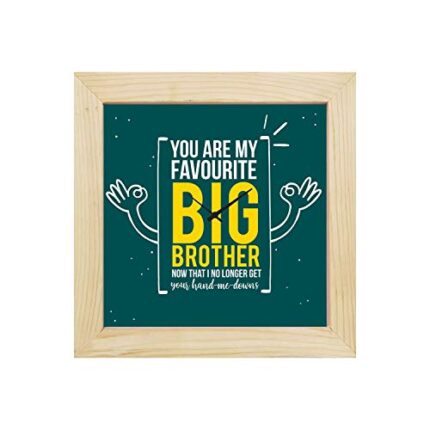 TheYaYaCafe Yaya Cafe Birthday Bhaidooj Gifts for Brother, Favourite Big Brother Framed Wall Clock - 15 x 15 inches Birthday Bhaidooj