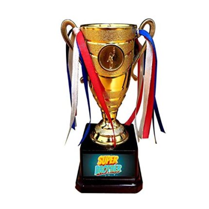 TheYaYaCafe Yaya Cafe Birthday Gift for Brother, Super Brother Trophy Award - Champion Golden - Image 1