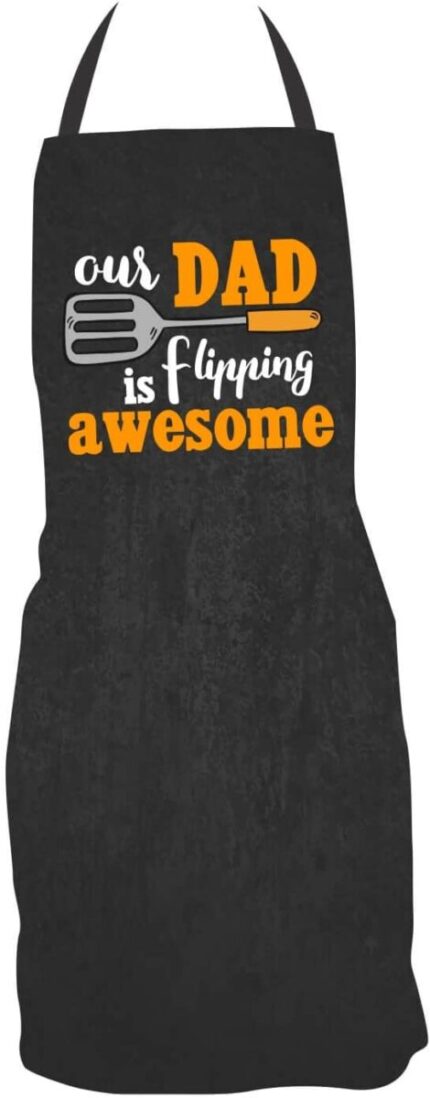 TheYaYaCafe Yaya Cafe Birthday Gifts for Father, Dad Flipping Awesome Apron for Dad with Chef Hat - Image 3